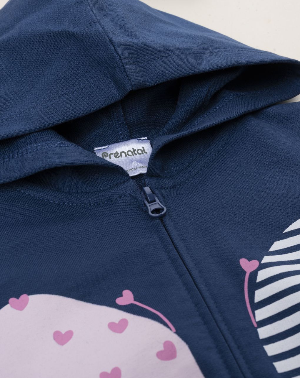 Felpa bimba blu farfalle con cappuccio