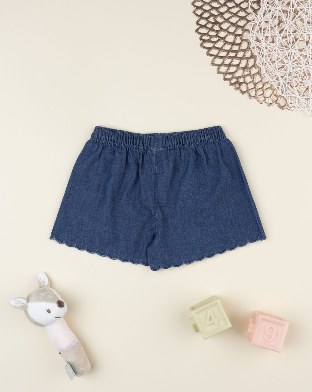 Shorts bimba denim scuro
