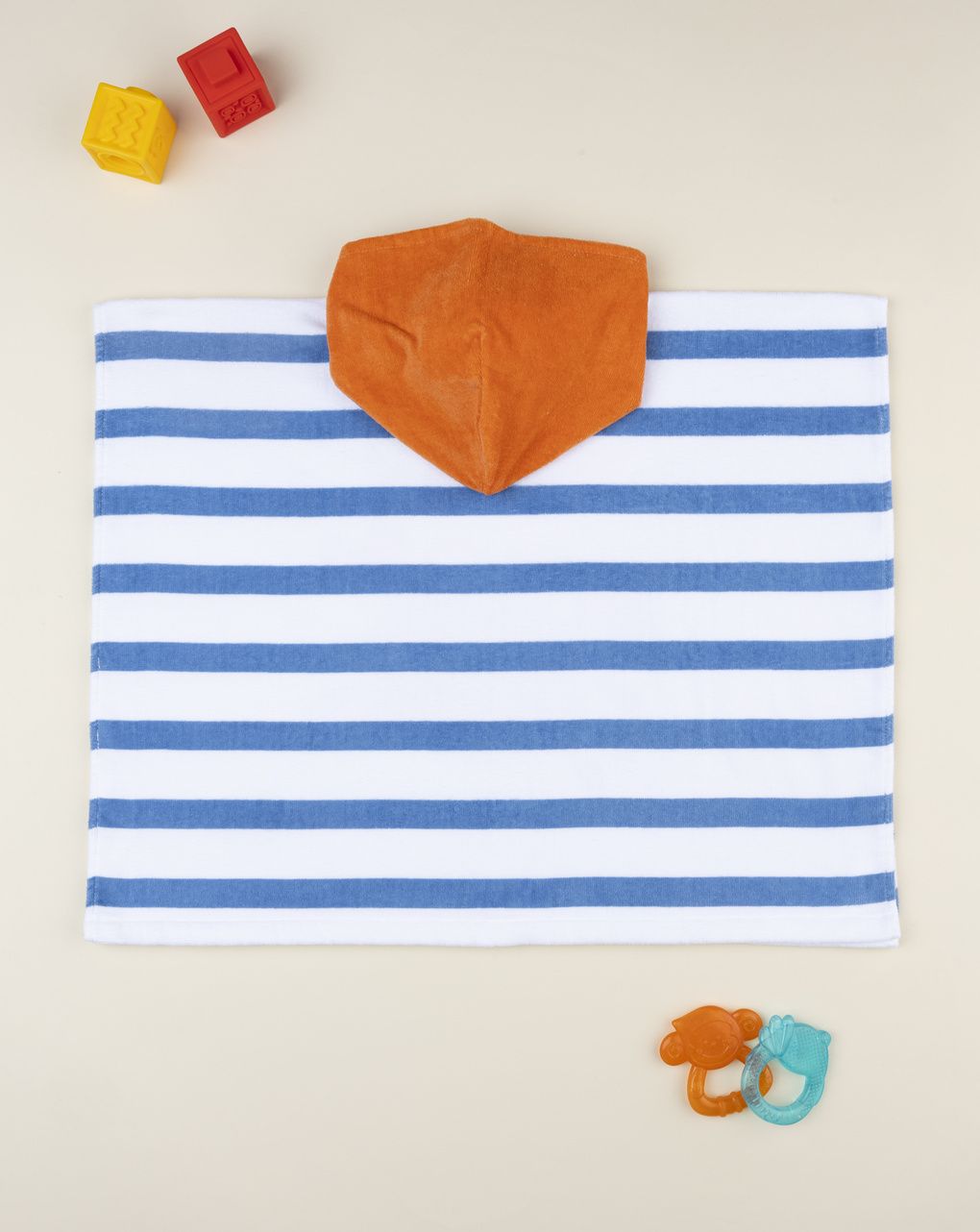 Poncho mare bimbo bianco/blu granchio