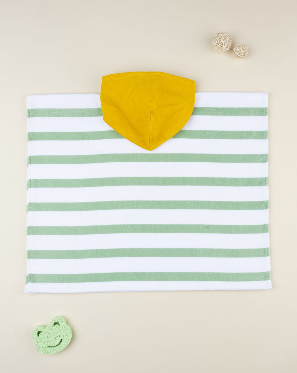 Poncho mare bimbo bianco/verde leone