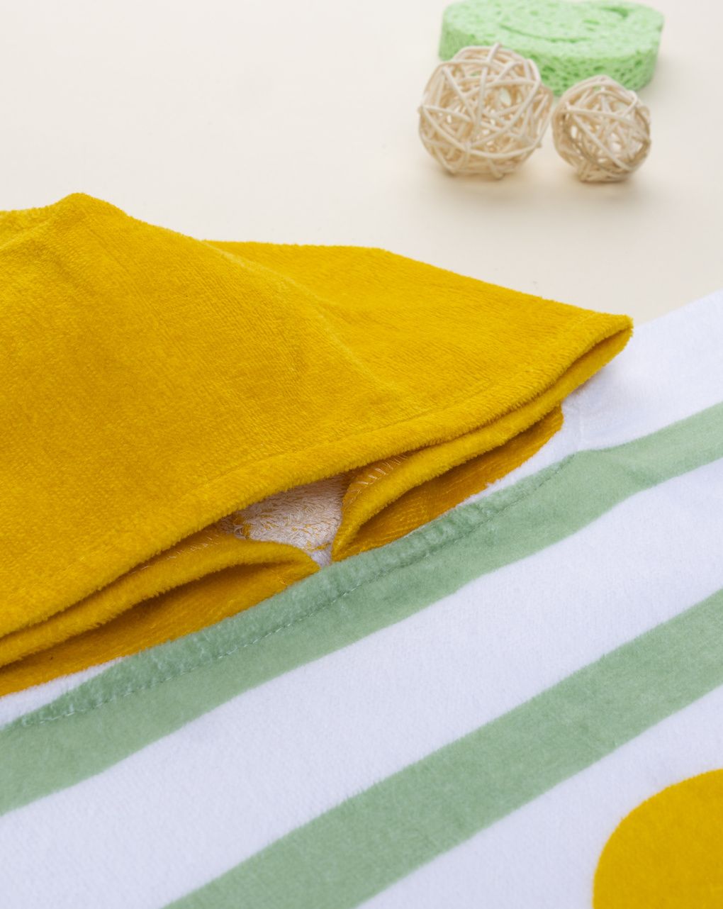 Poncho mare bimbo bianco/verde leone