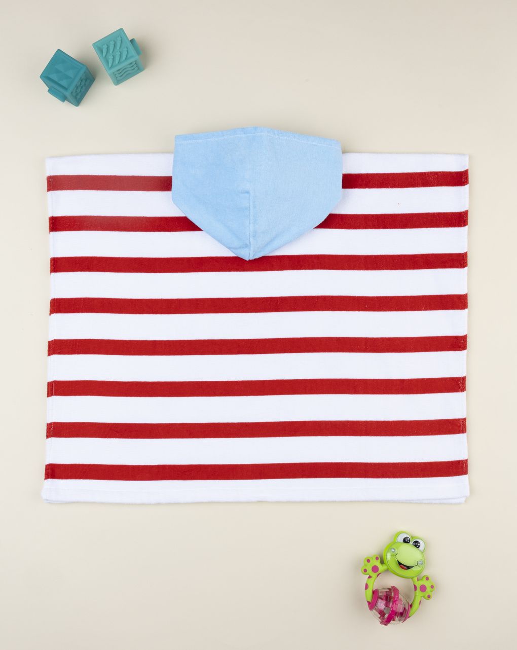 Poncho mare bimbo bianco/rosso polipo