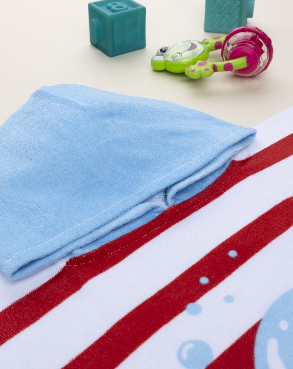 Poncho mare bimbo bianco/rosso polipo