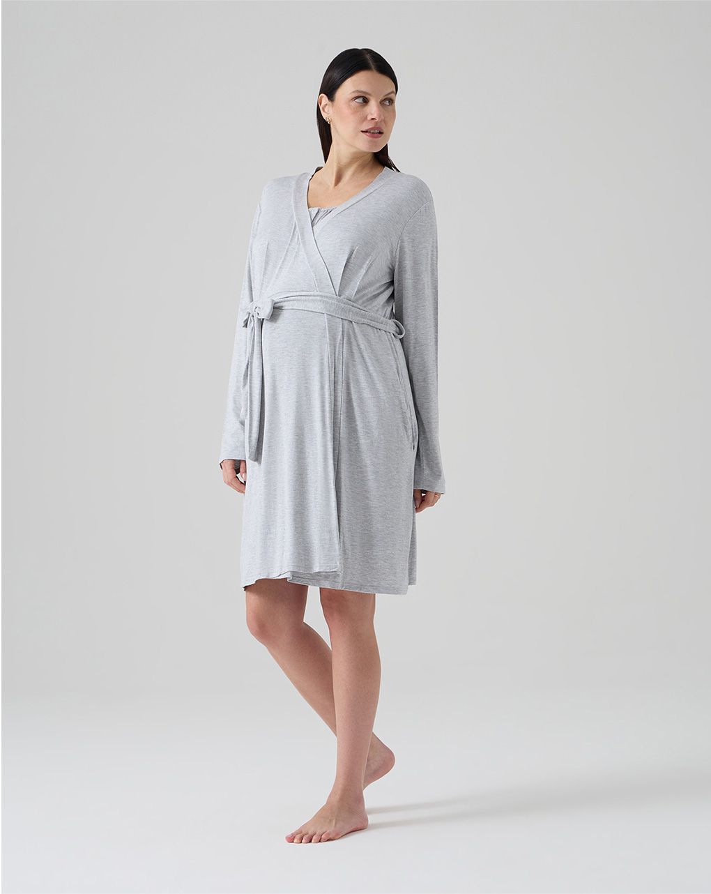 Vestaglia premaman grigio chiaro