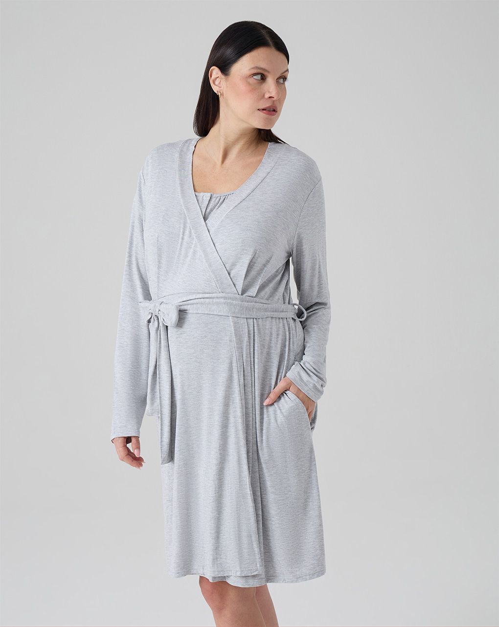 Vestaglia premaman grigio chiaro