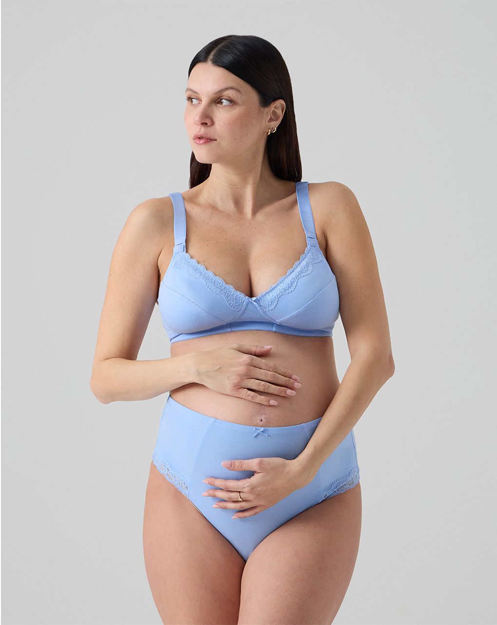 Reggiseno allattamento azzurro con pizzo