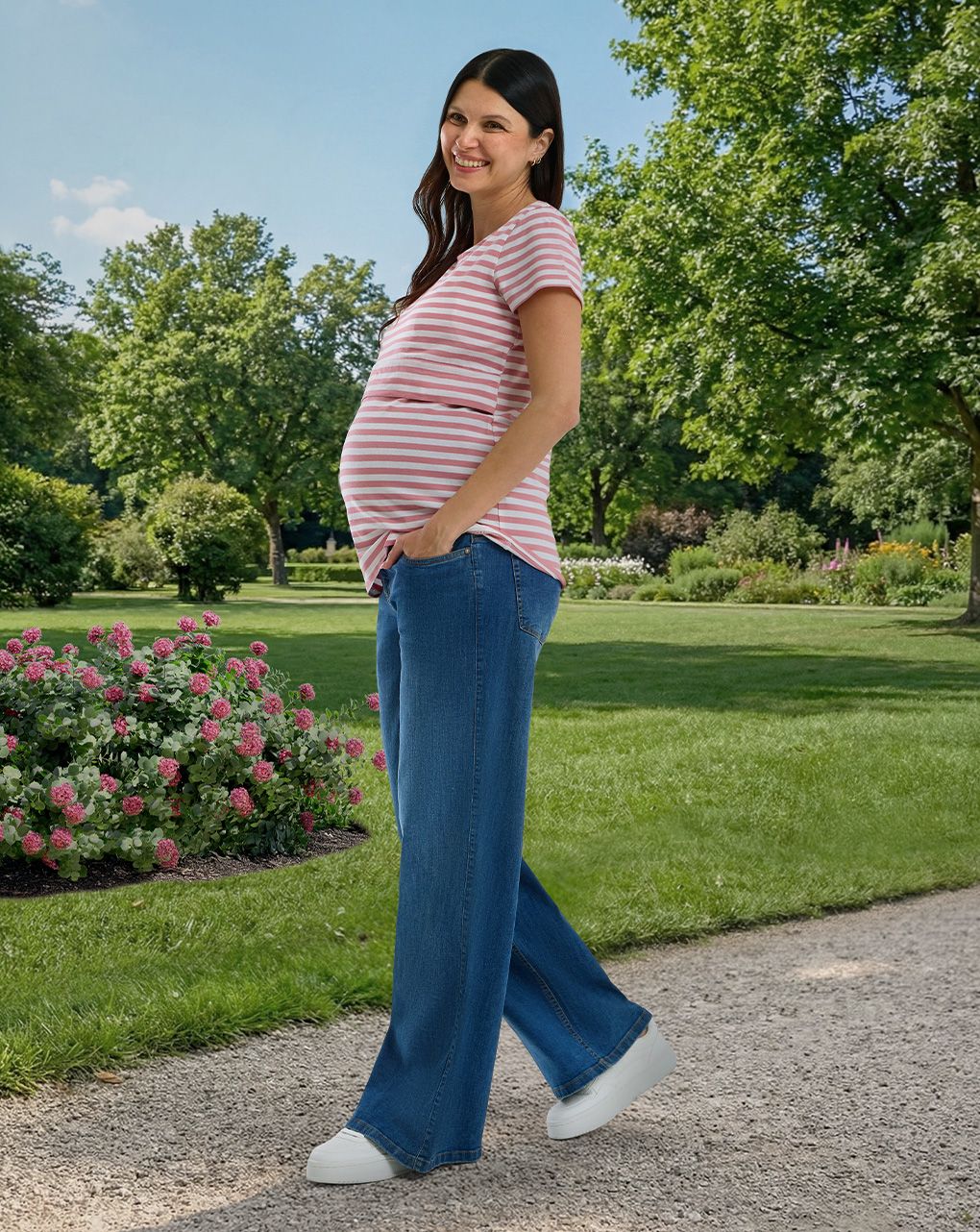 Pantapalazzo premaman denim scuro