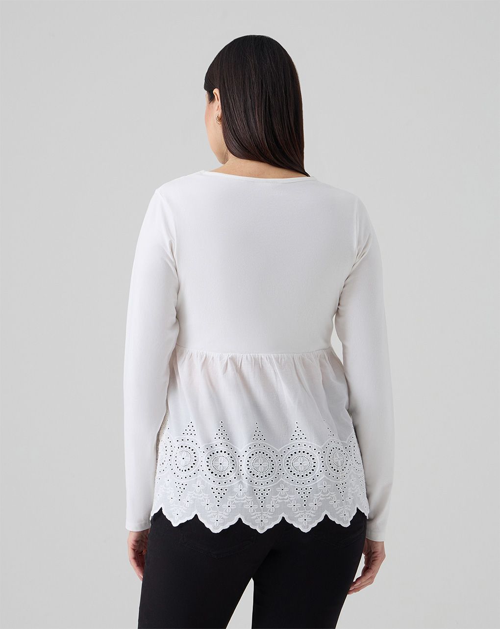 T-shirt allattamento sangallo bianco