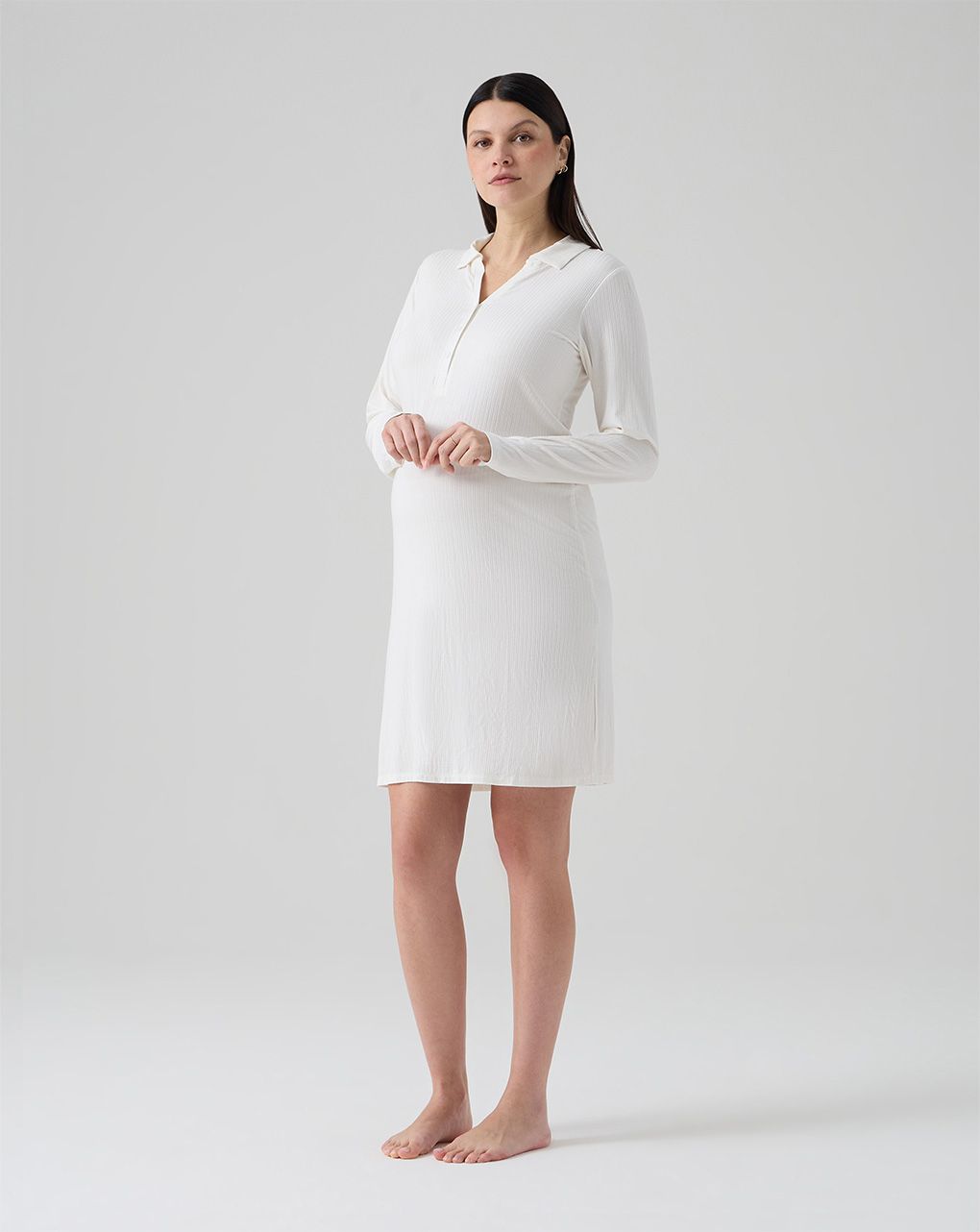 Camicia da notte allattamento costina panna