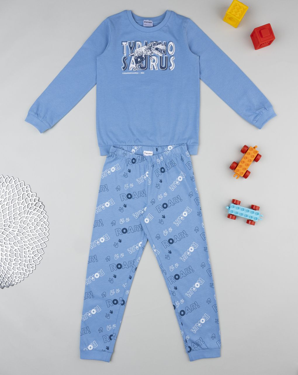 Pigiama bimbo azzurro tirannosauro
