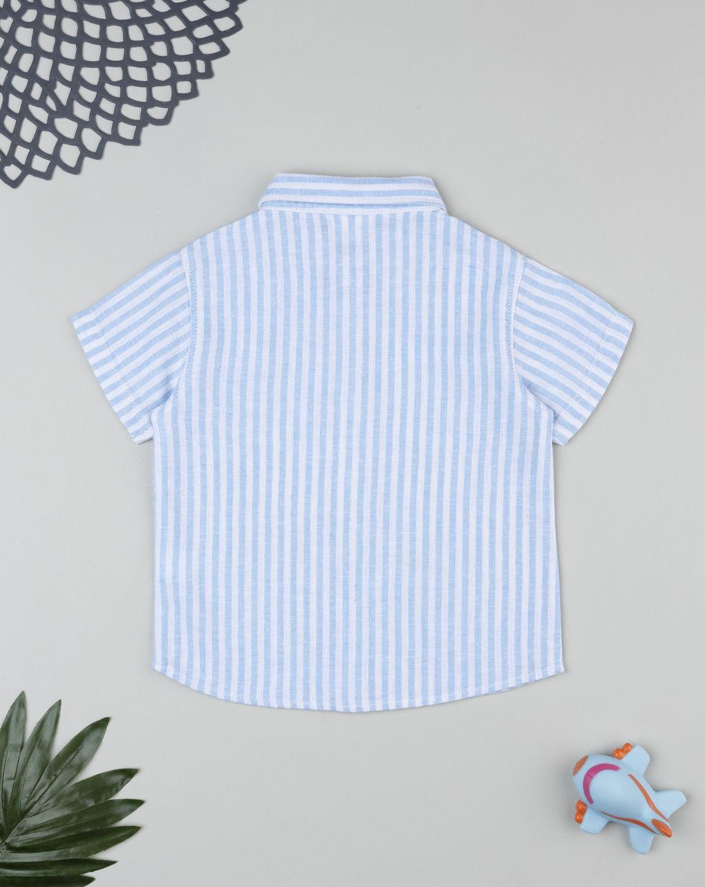 Camicia lino bimbo azzurra