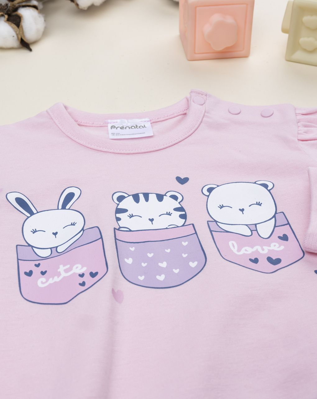 Pigiama 2 pezzi bimba rosa/blu