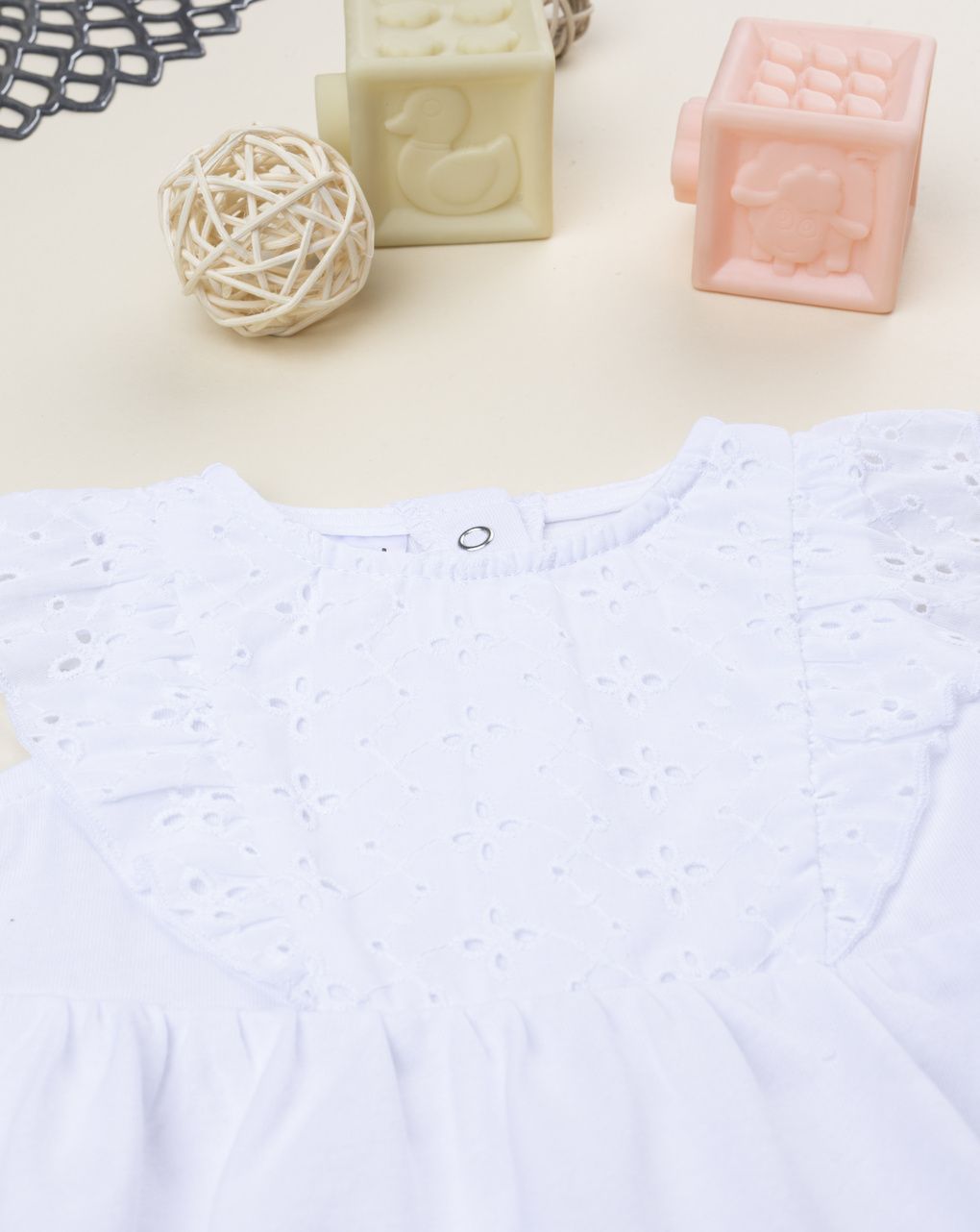 Pagliaccetto elegante bimba sangallo bianco