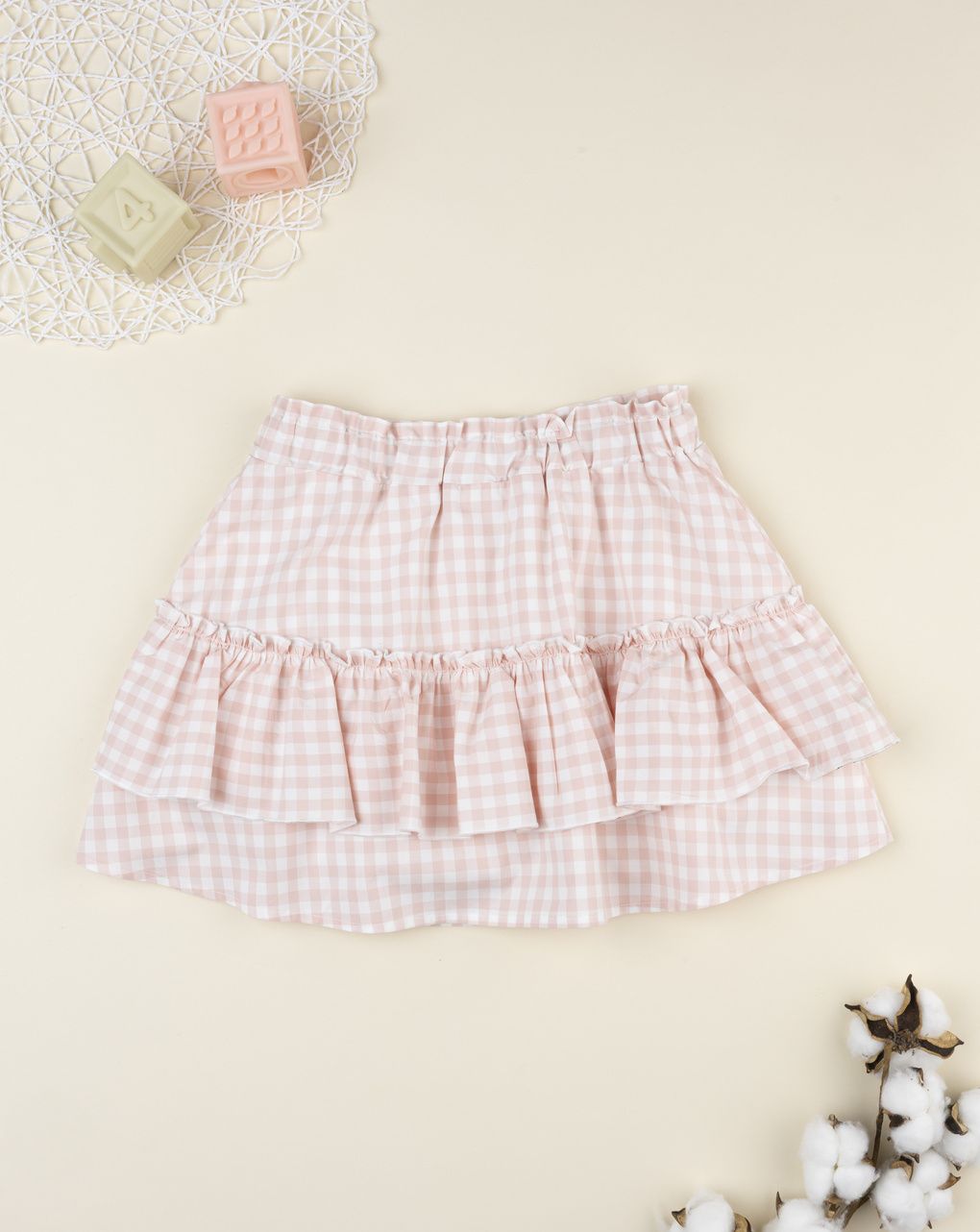 Gonna bimba bianca/rosa vichy