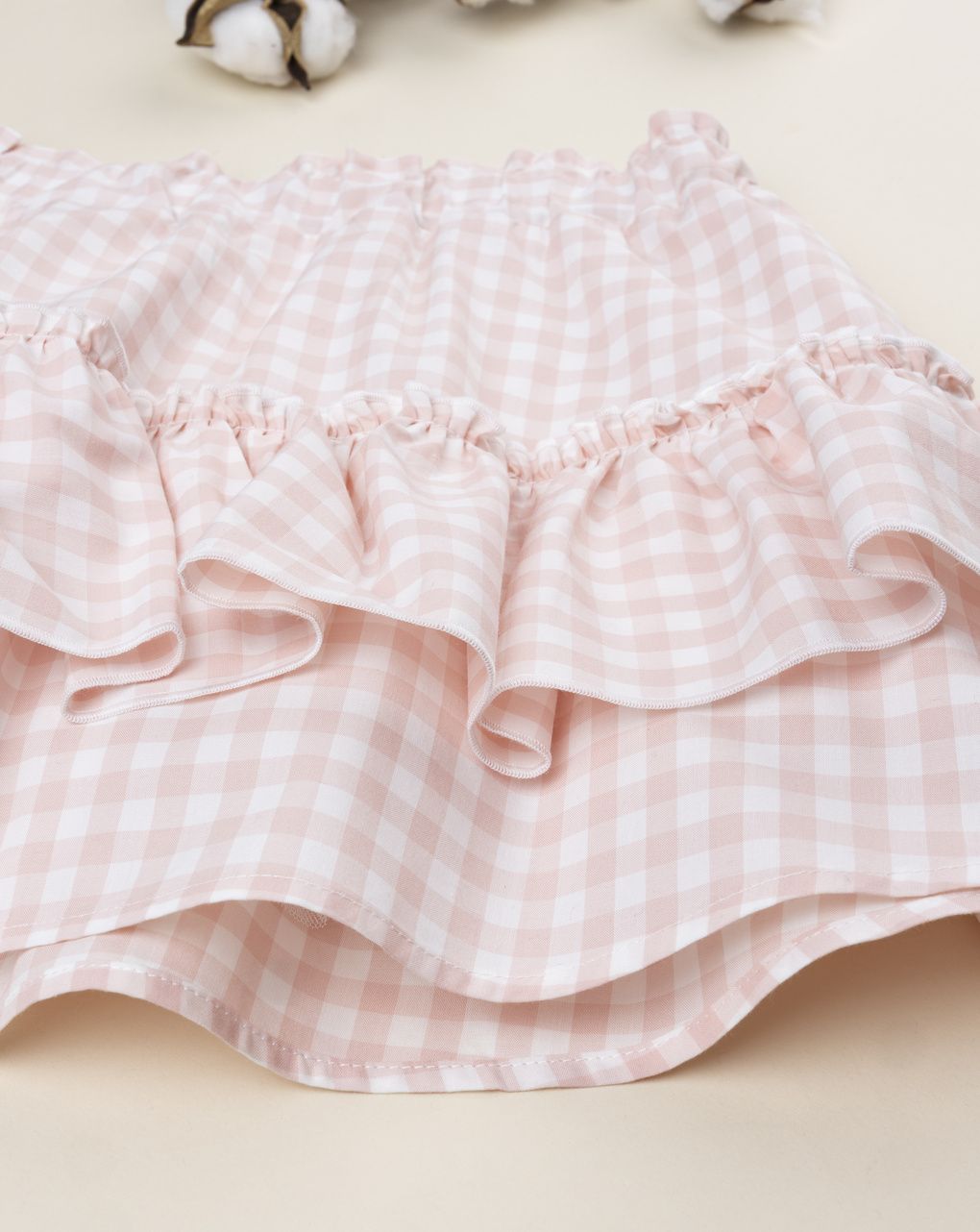 Gonna bimba bianca/rosa vichy