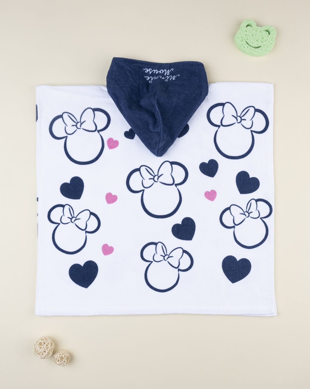 Poncho mare bimba minnie bianco/blu
