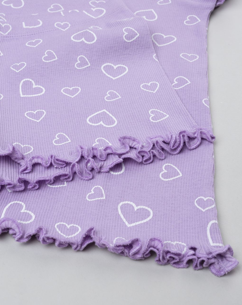Pigiama corto bambina viola cuori
