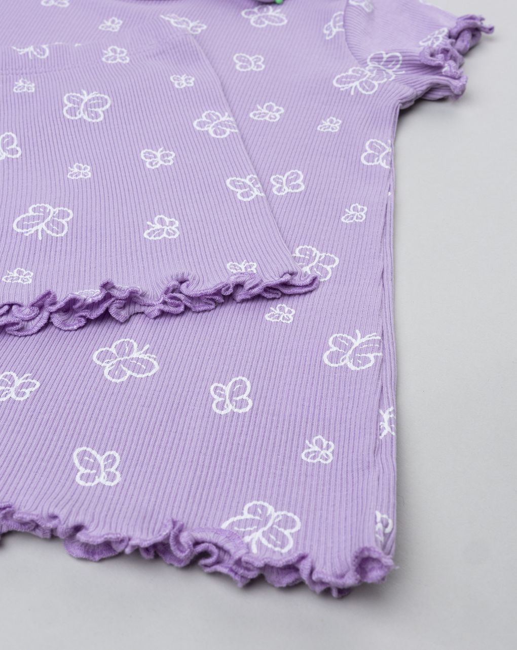 Pigiamacorto bimba viola farfalle