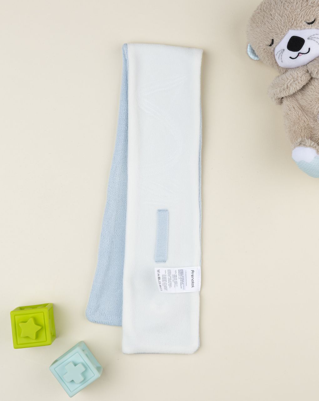 Sciarpa neonato azzurra con orsetto