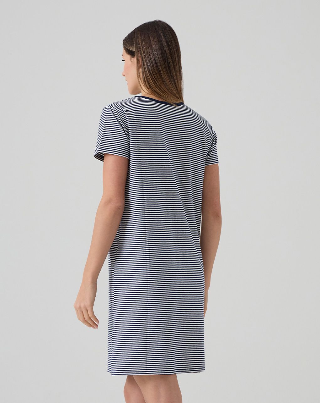 Camicia da notte premaman righe bianco/blu