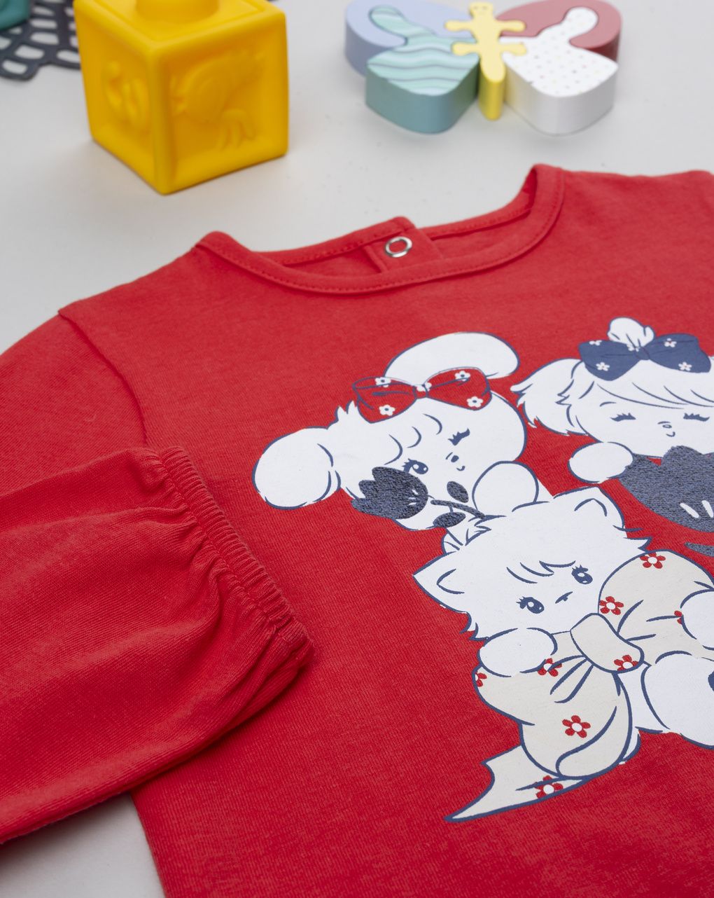 T-shirt bimba rossa stampa