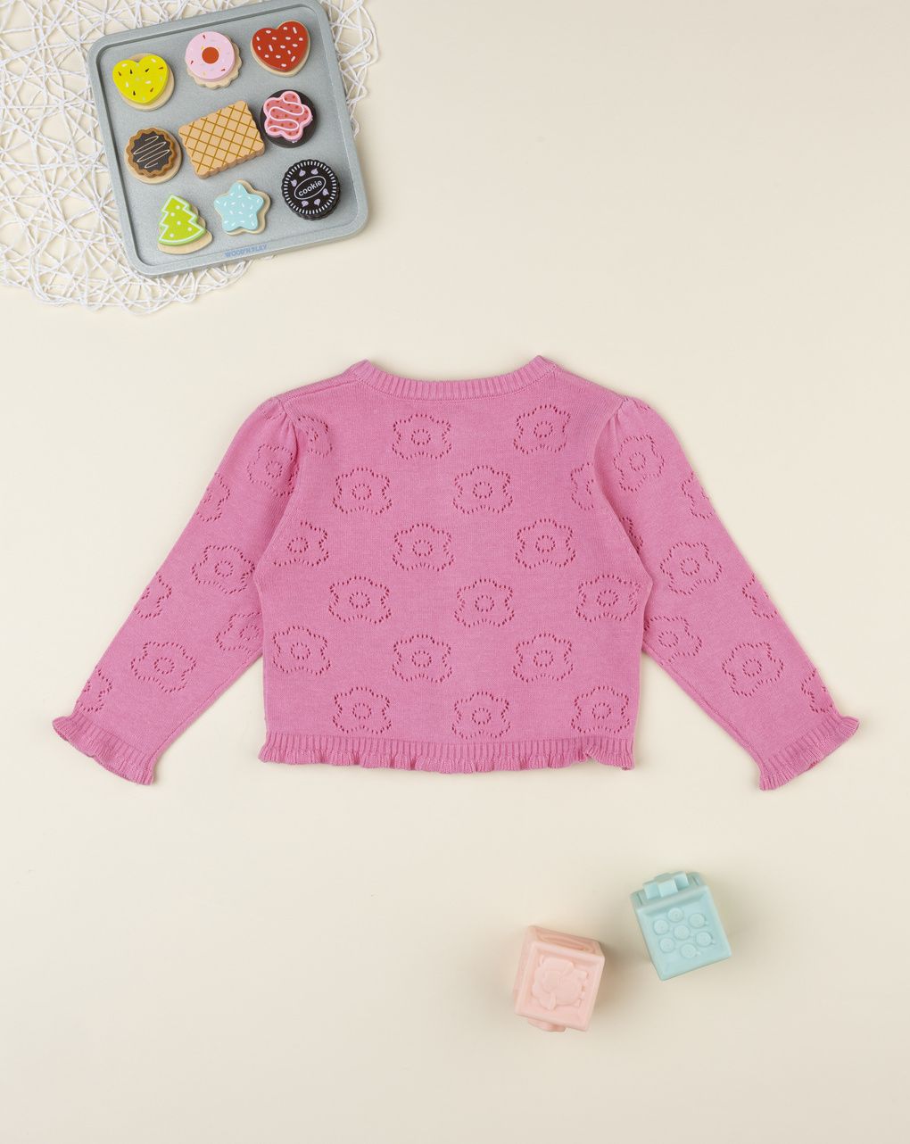 Cardigan bimba rosa