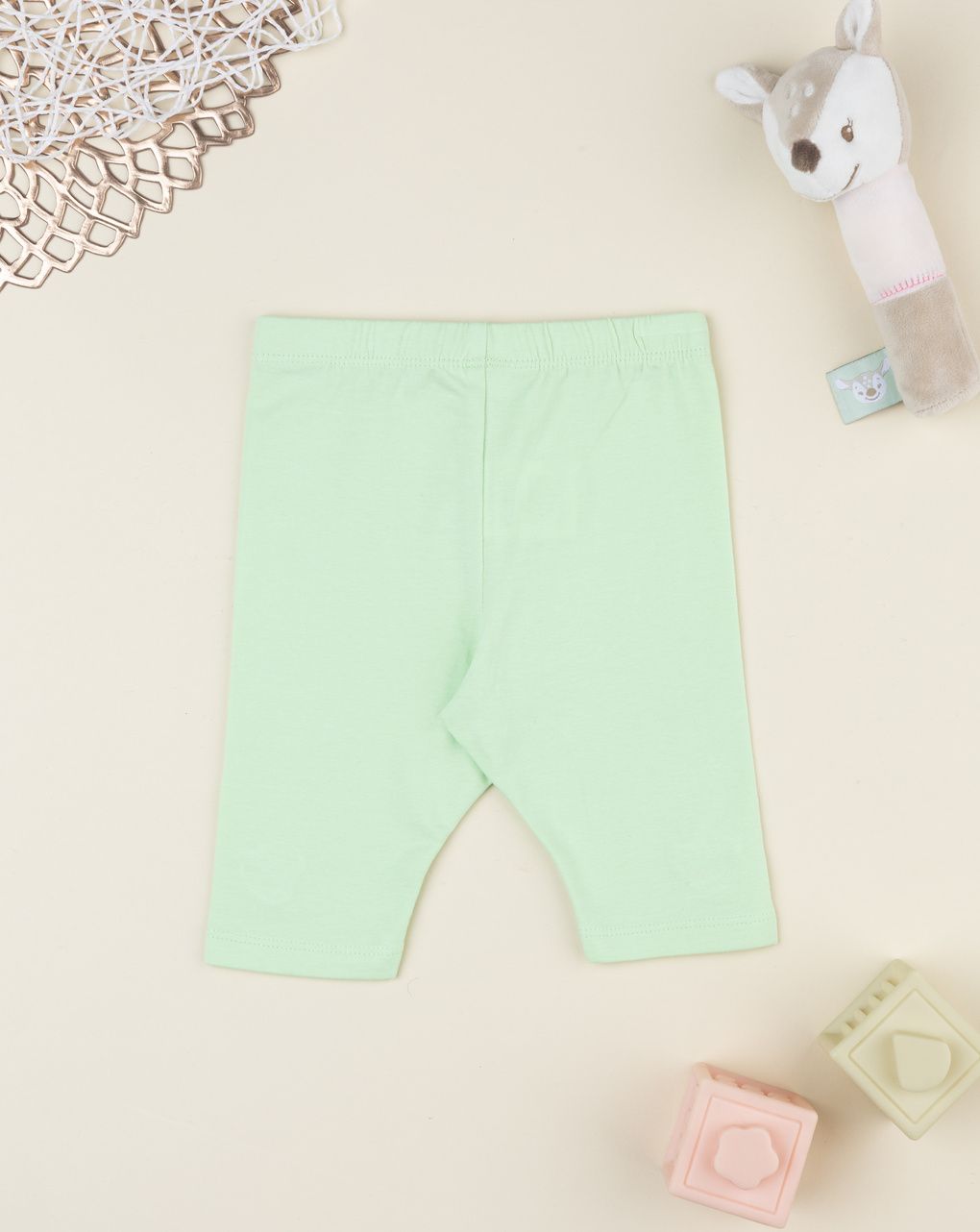 Legging 3/4 bimba verde patch fragole