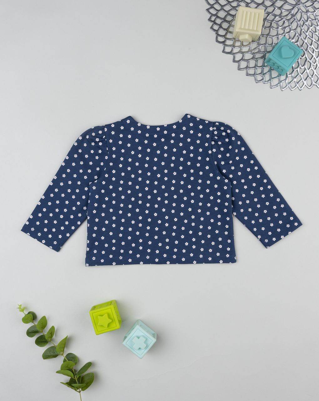 Felpa bimba blu micro fiori