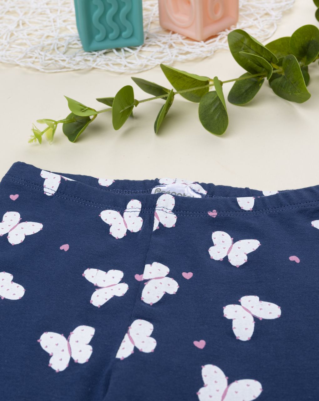 Legging bimba blu farfalle