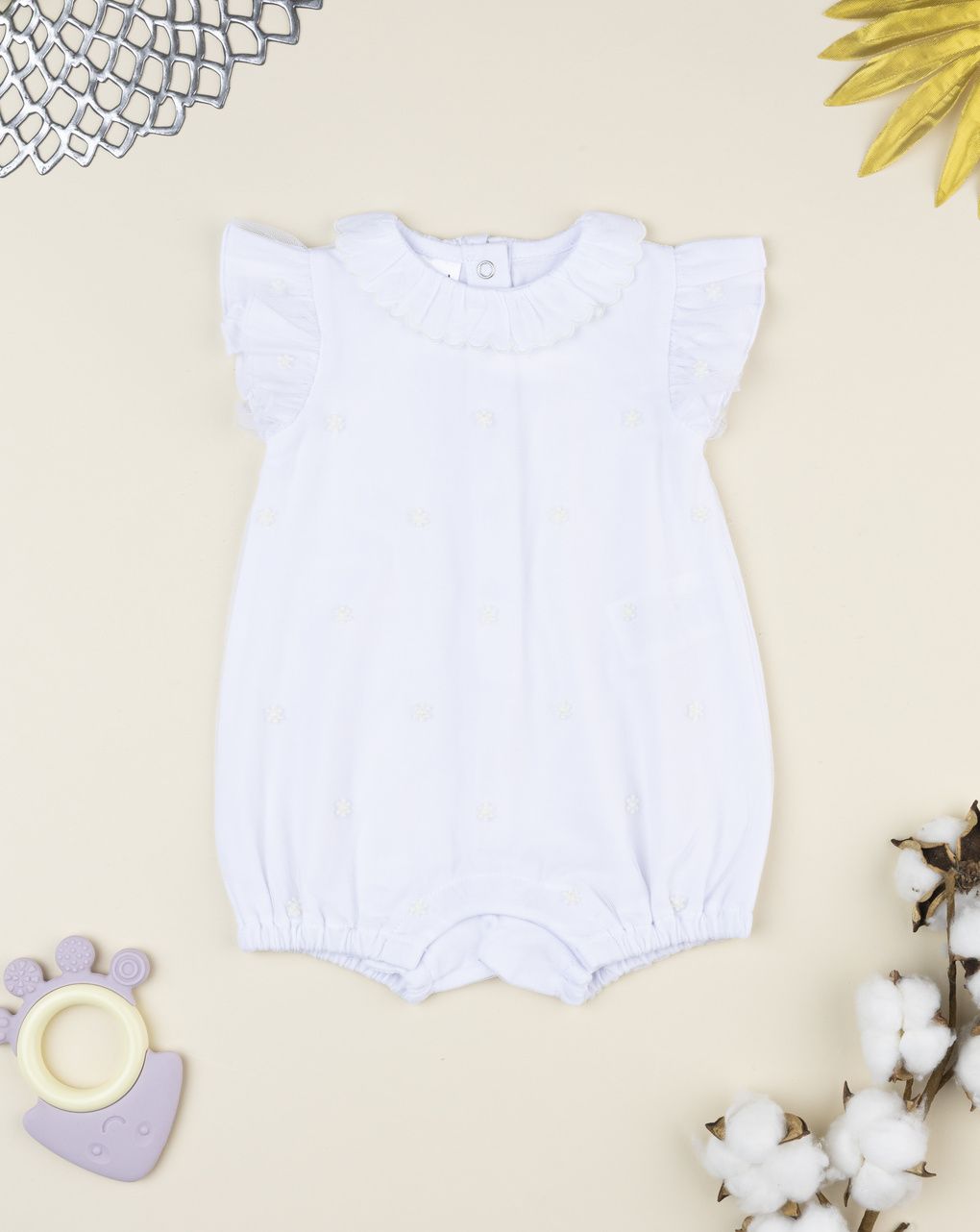 Pagliaccetto elegante bimba bianco