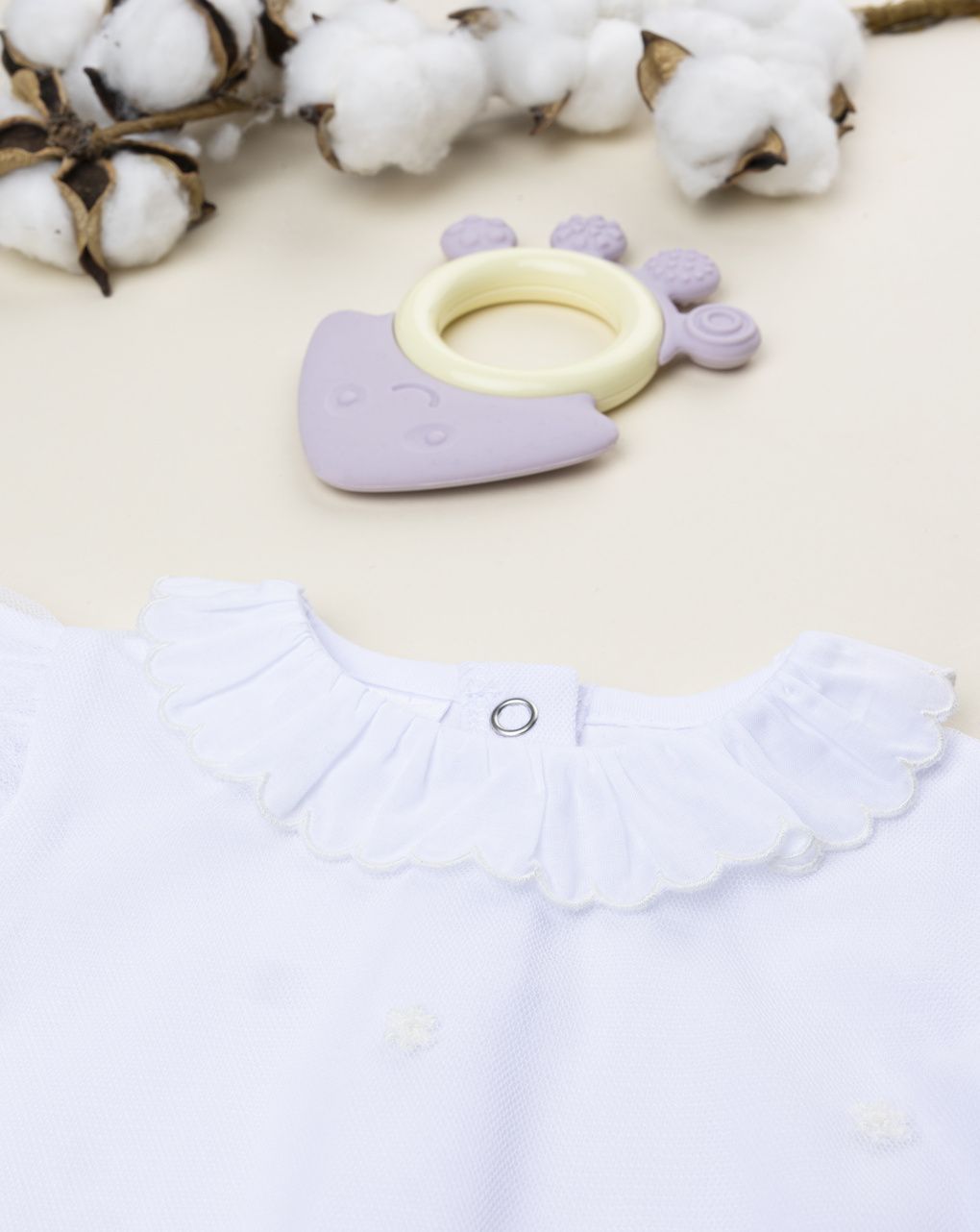 Pagliaccetto elegante bimba bianco