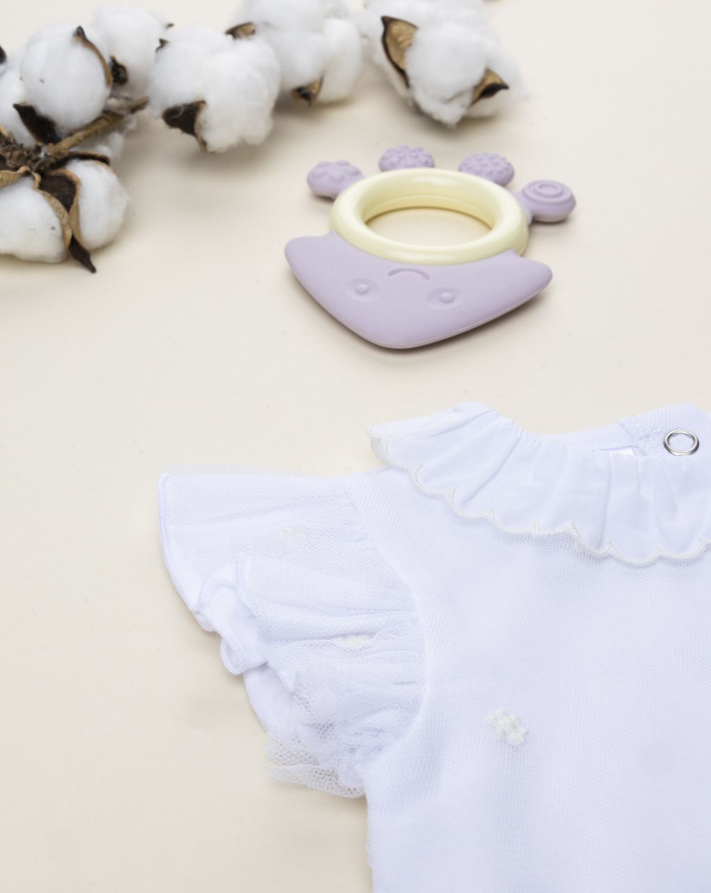 Pagliaccetto elegante bimba bianco