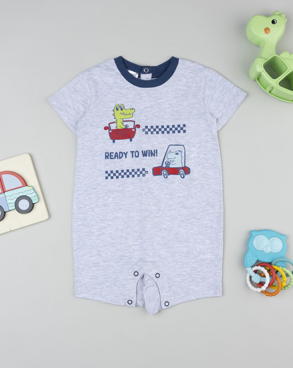 Pigiama estivo bimbo grigio stampato