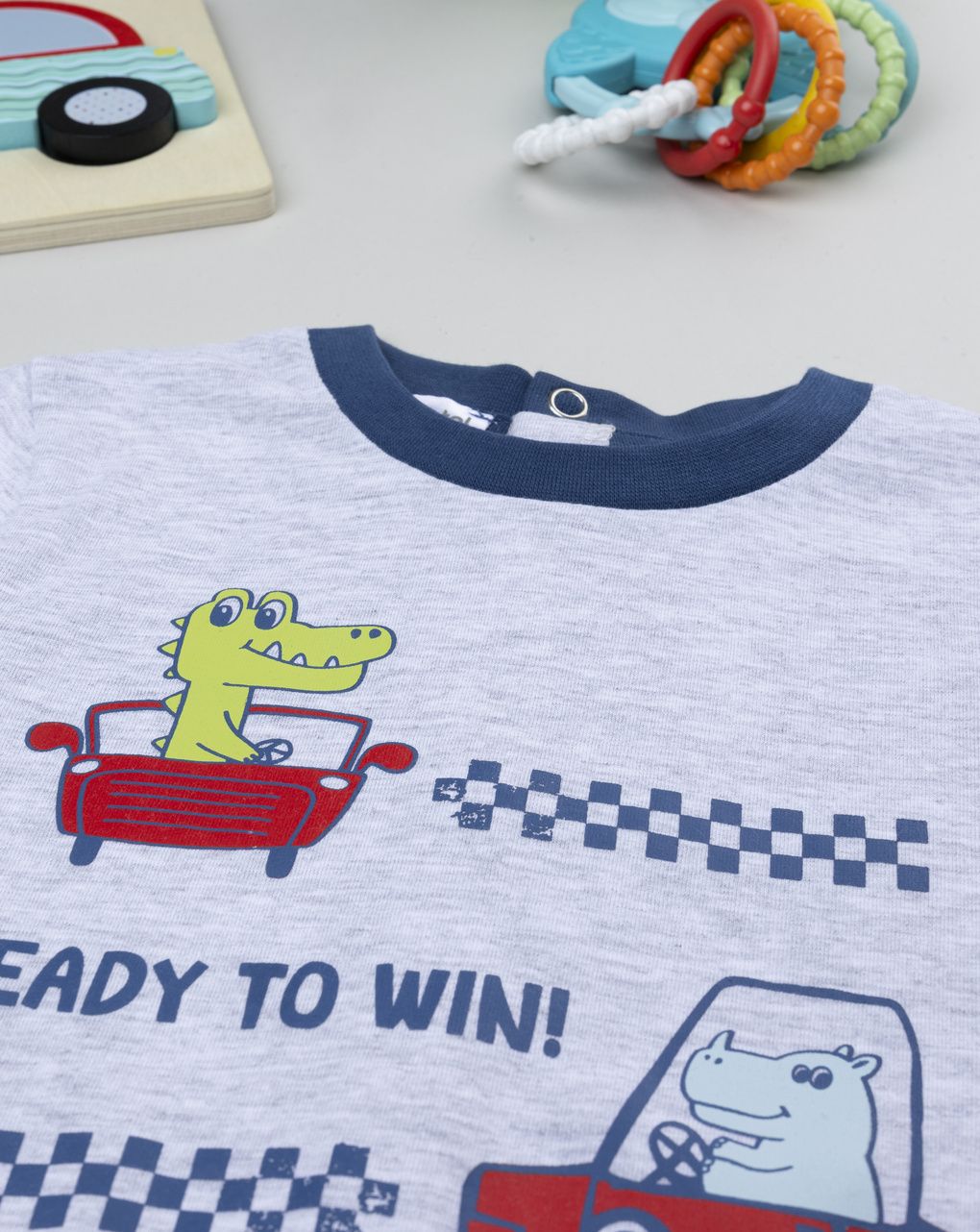 Pigiama estivo bimbo grigio stampato