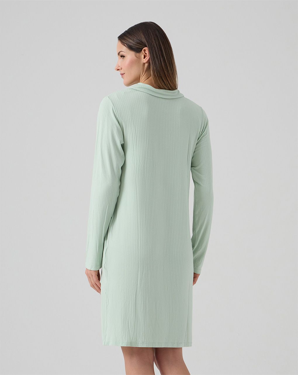Camicia da notte allattamento costina verde