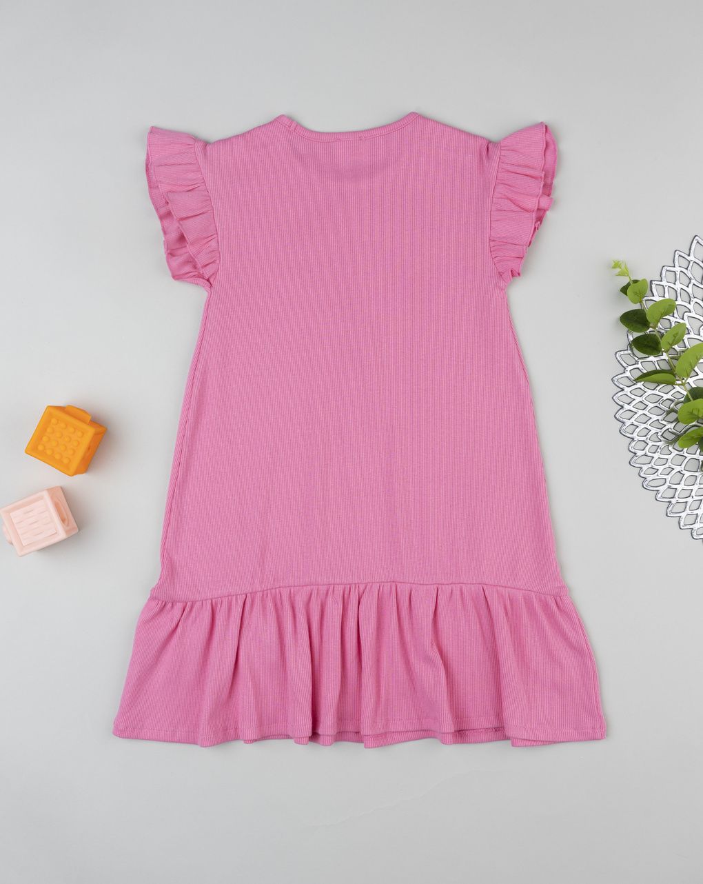 Abito rib bimba rosa
