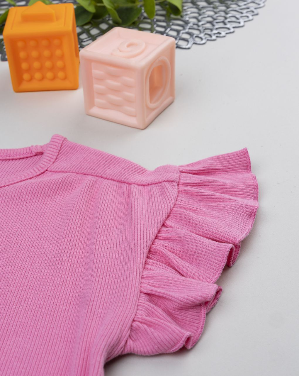 Abito rib bimba rosa