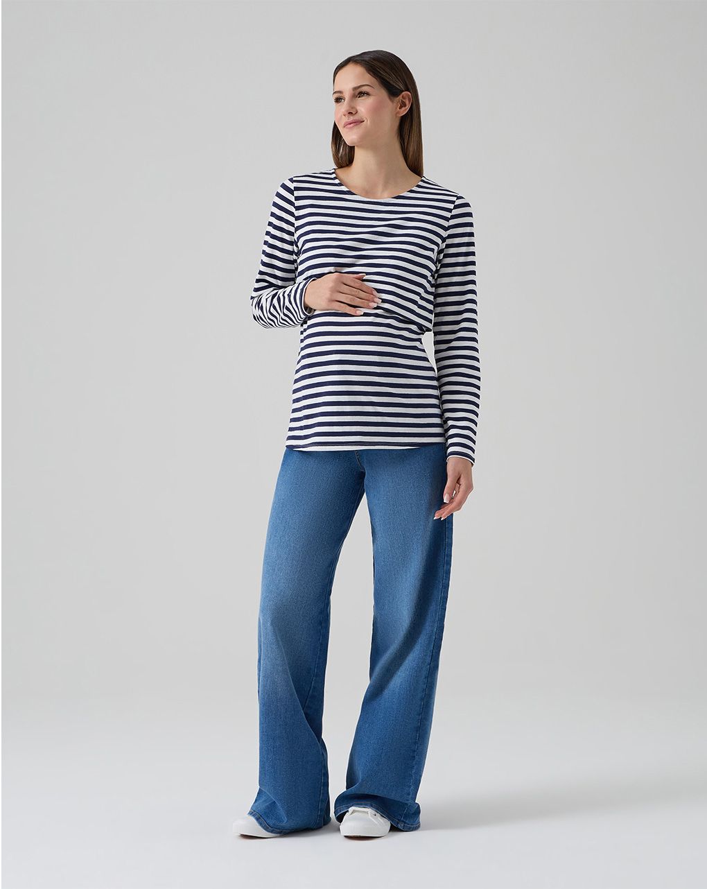 T-shirt allattamento righe bianche/blu