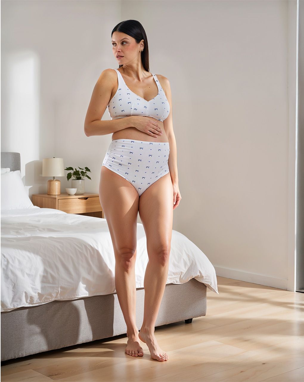 Reggiseno gravidanza bianco fiocchi allover