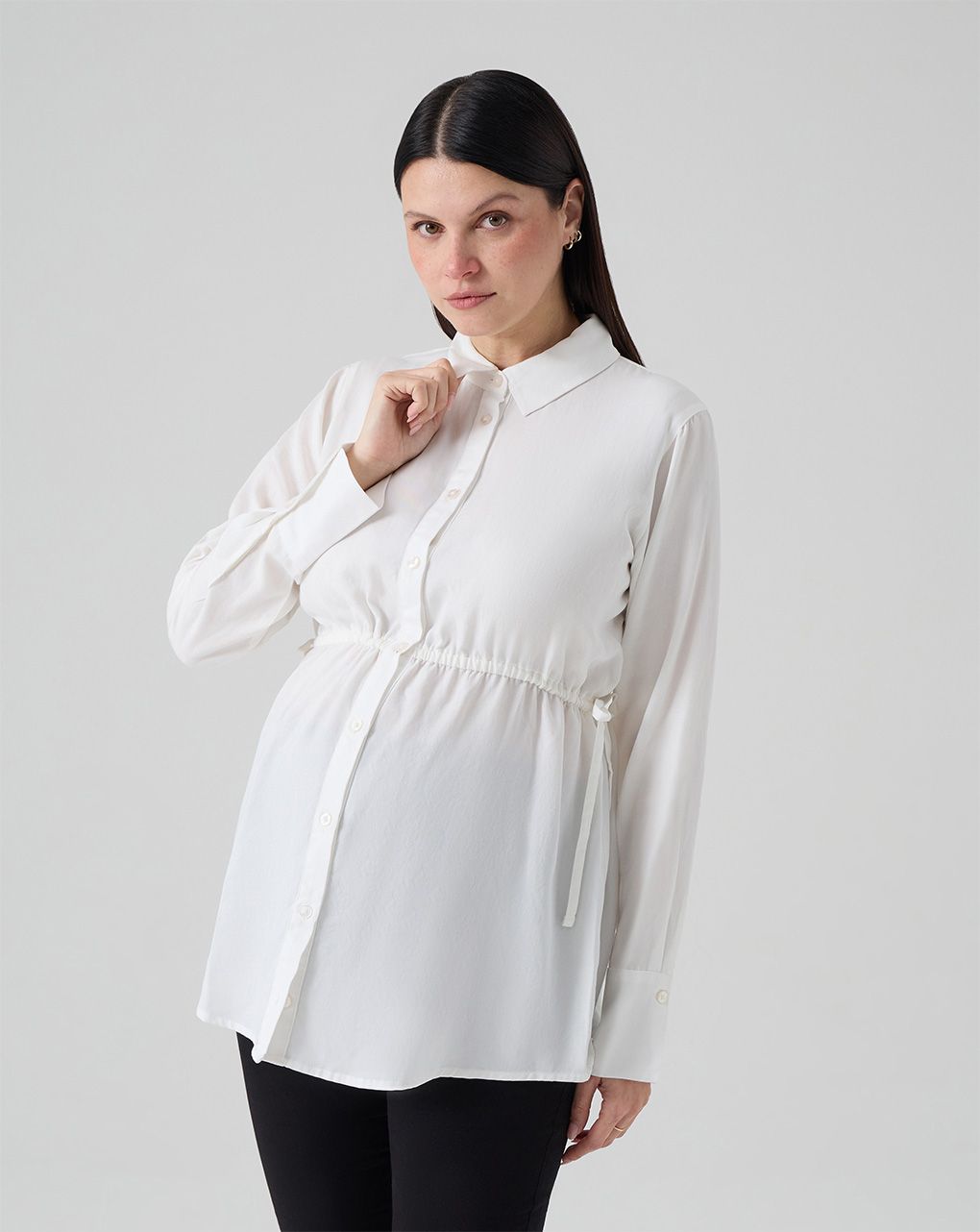 Camicia bianca premaman con coulisse