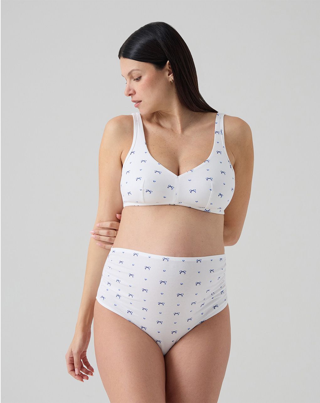 Slip premaman vita alta fiocchi allover