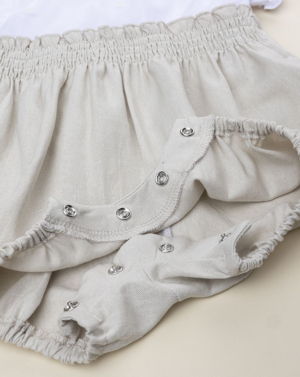 Pagliaccetto elegante bimba bianco/beige