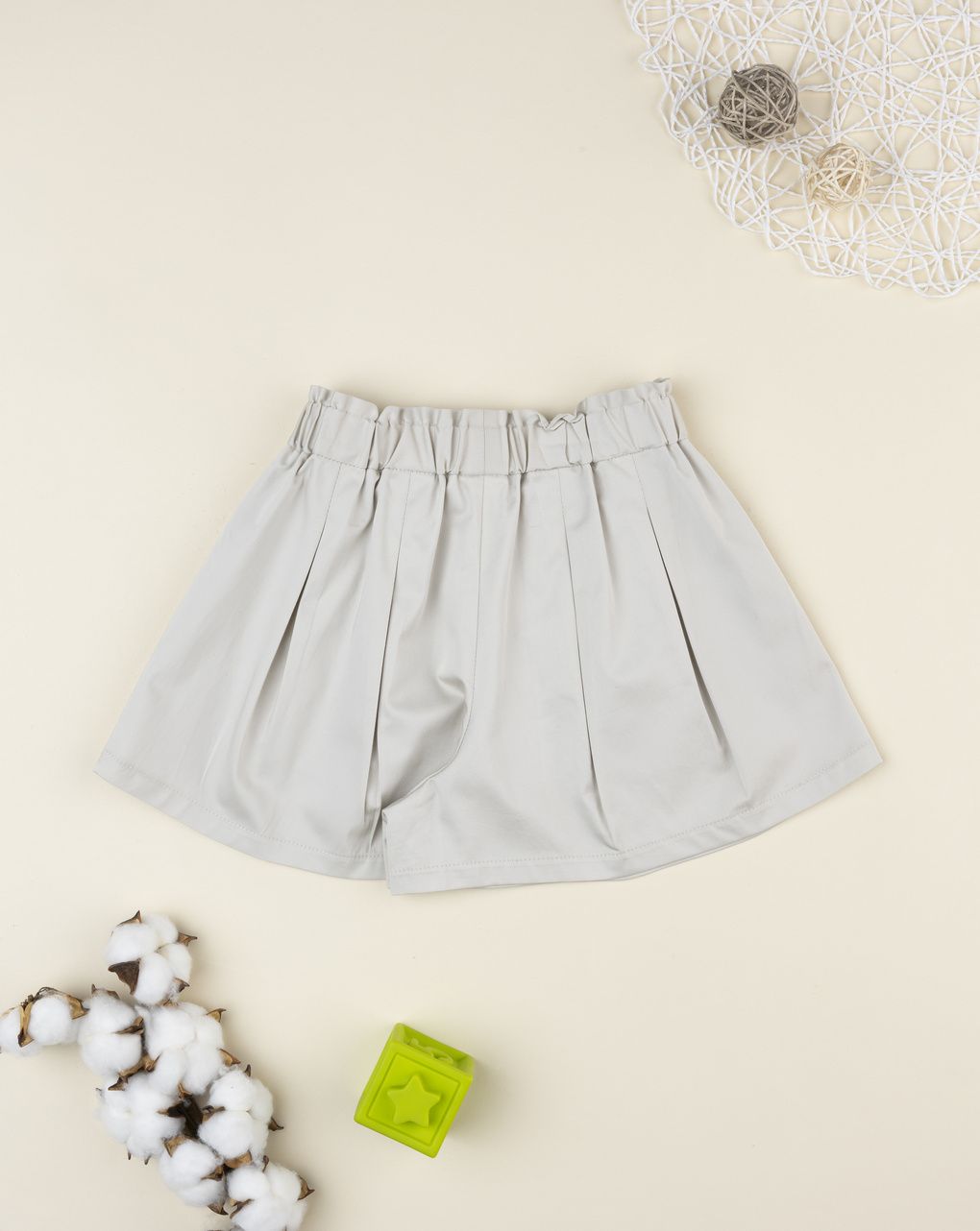 Shorts lino elegant beige bambina