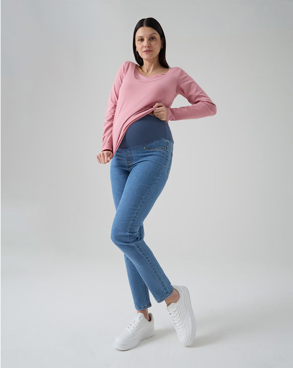 Pantaloni skinny premaman denim chiaro