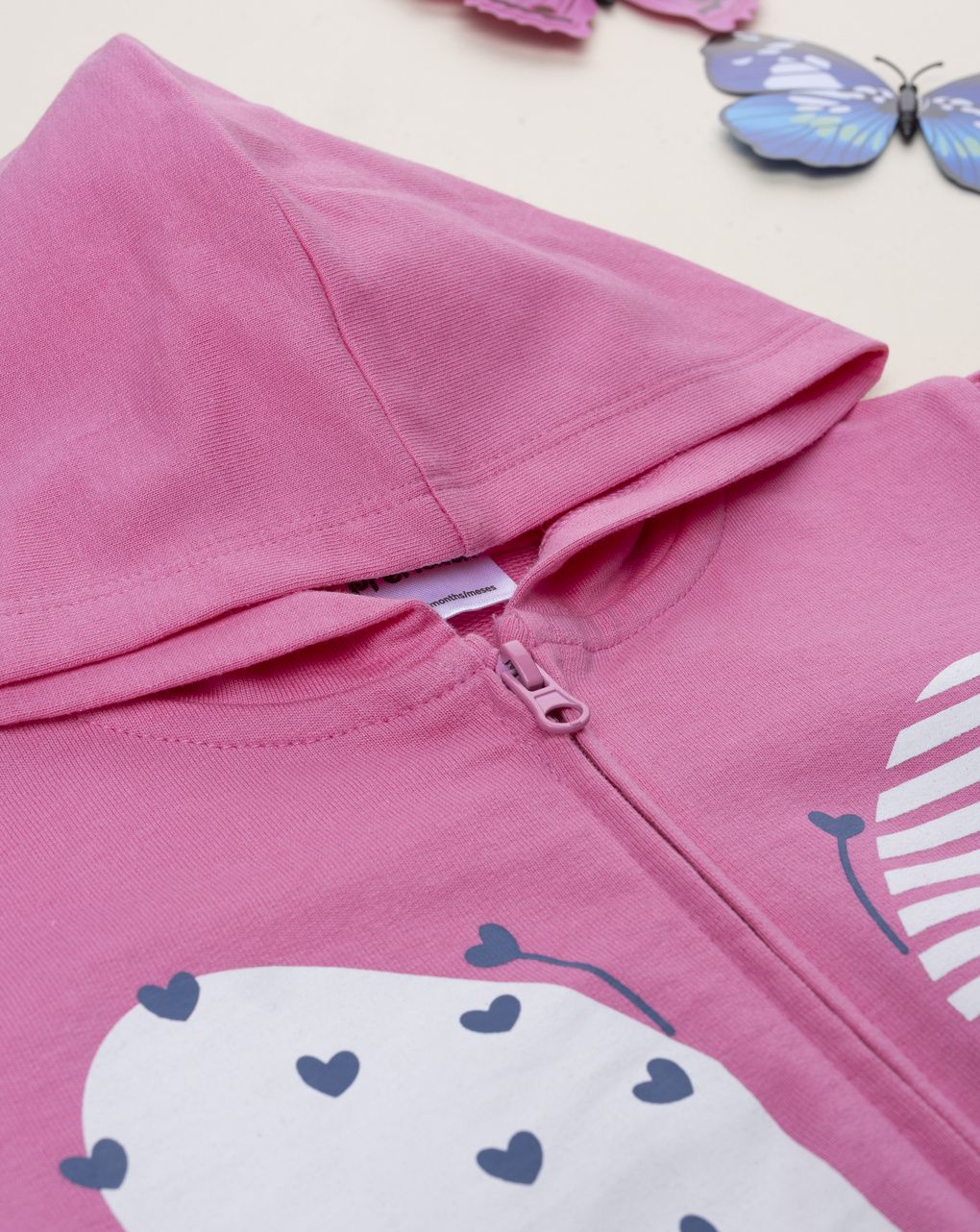 Felpa bimba rosa farfalla