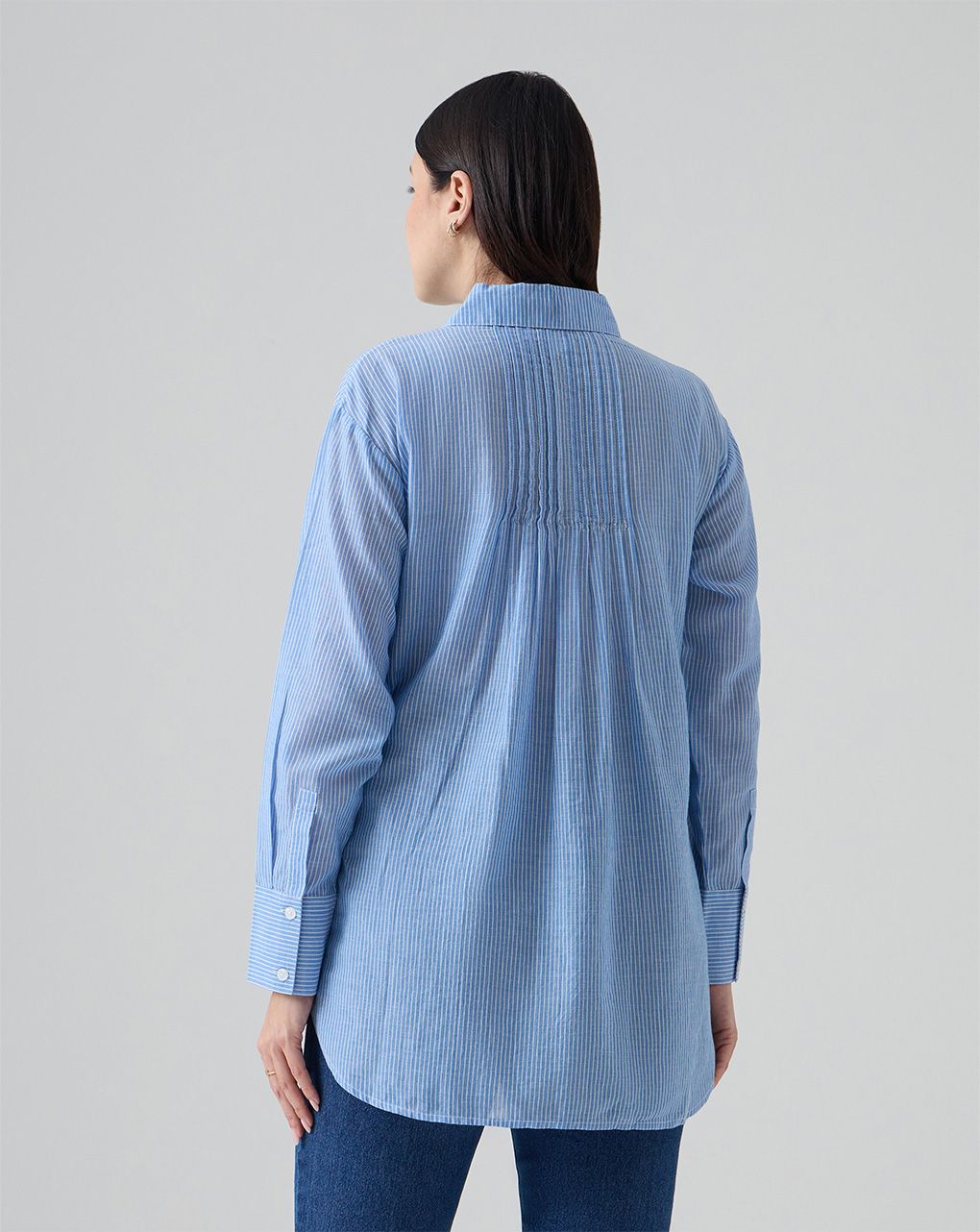 Camicia allattamento rigata con pliesset