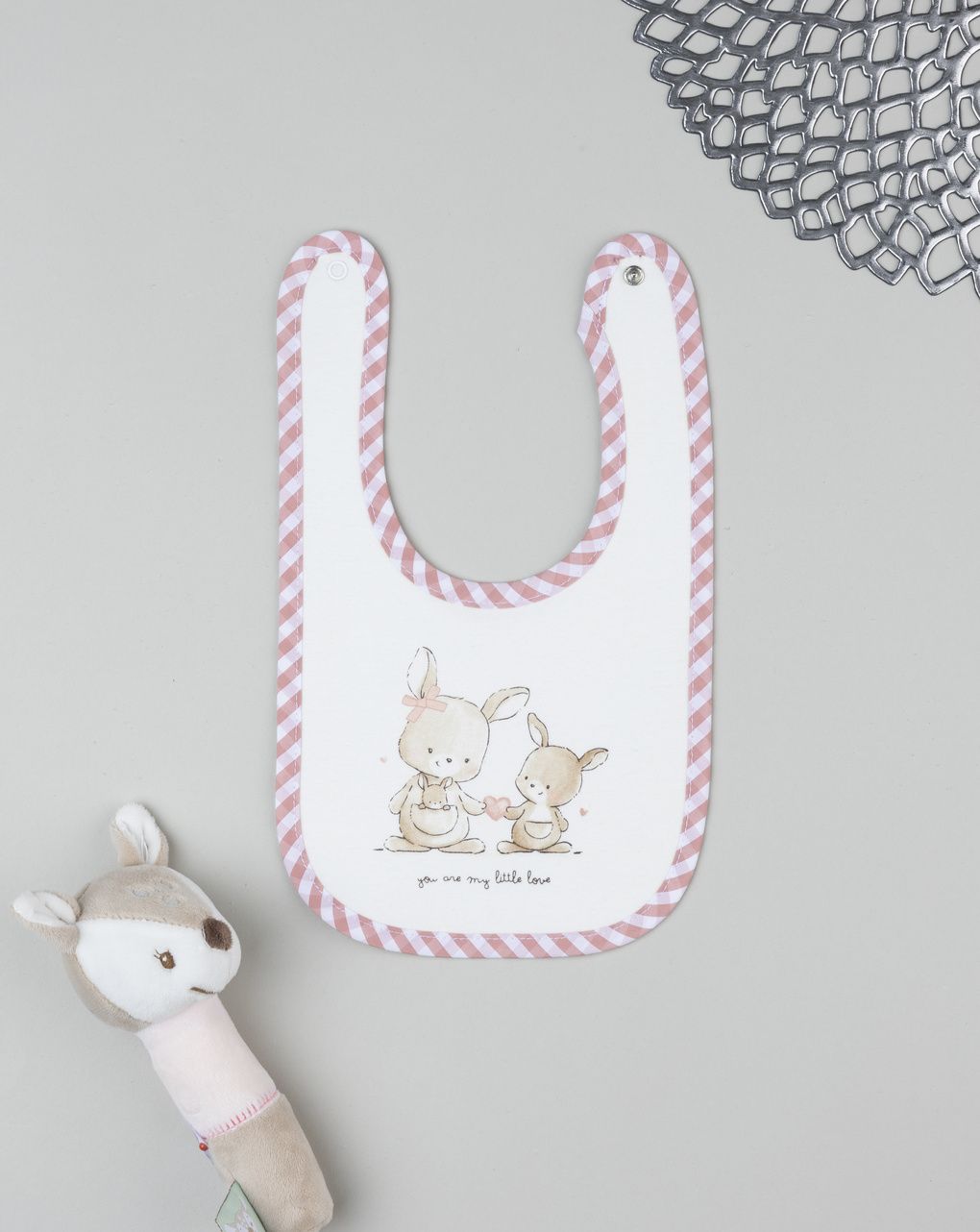 Bavaglino bimba vichy con stampa