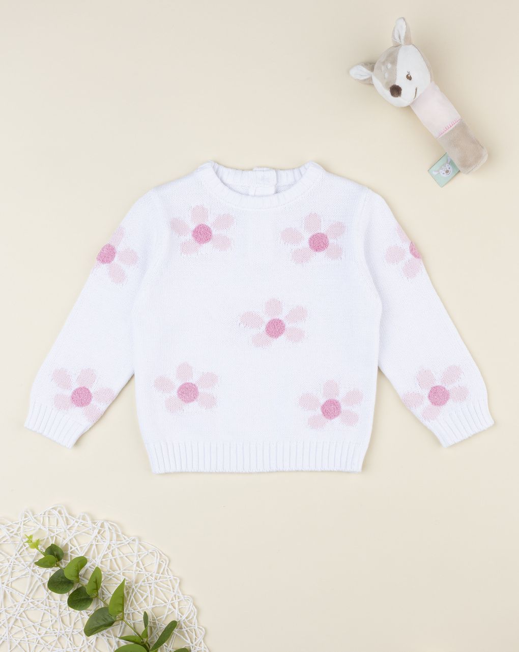 Maglia bimba bianca fiori