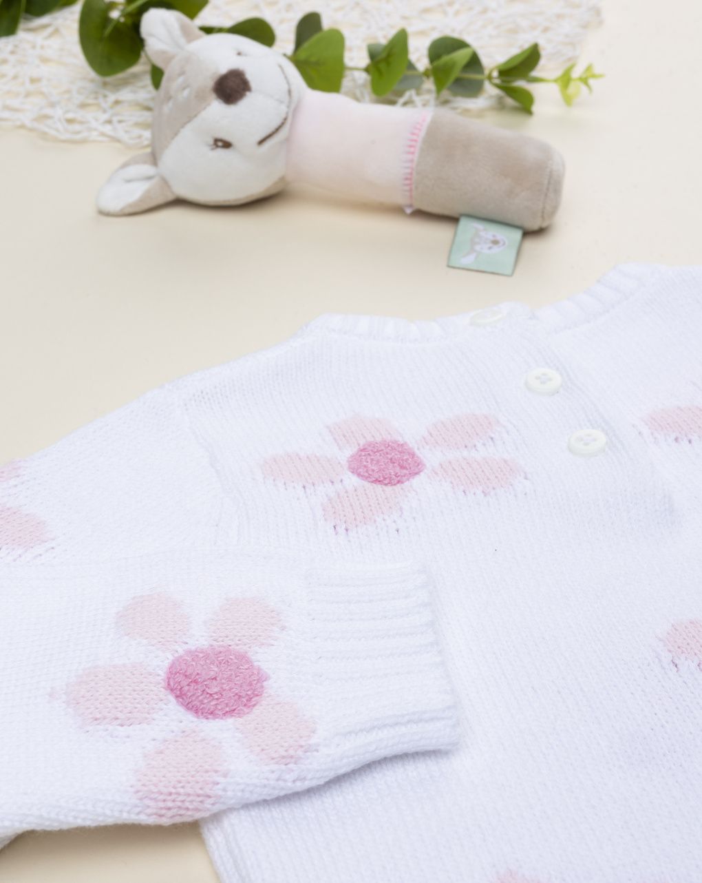 Maglia bimba bianca fiori