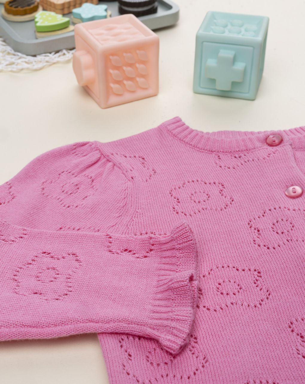 Cardigan bimba rosa